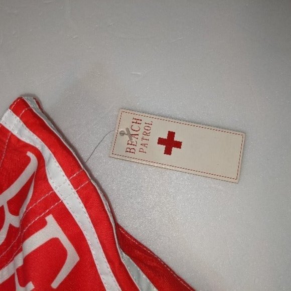 Beach Patrol Red Swim Trunks Size S NWT - Picture 3 of 5